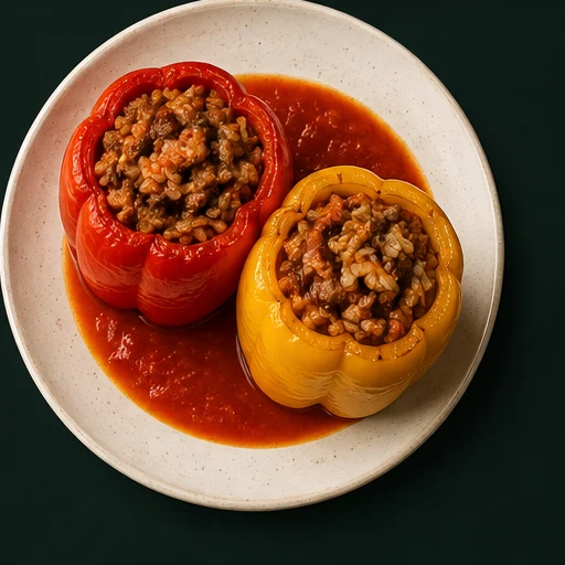 Перцы с мясом и рисом